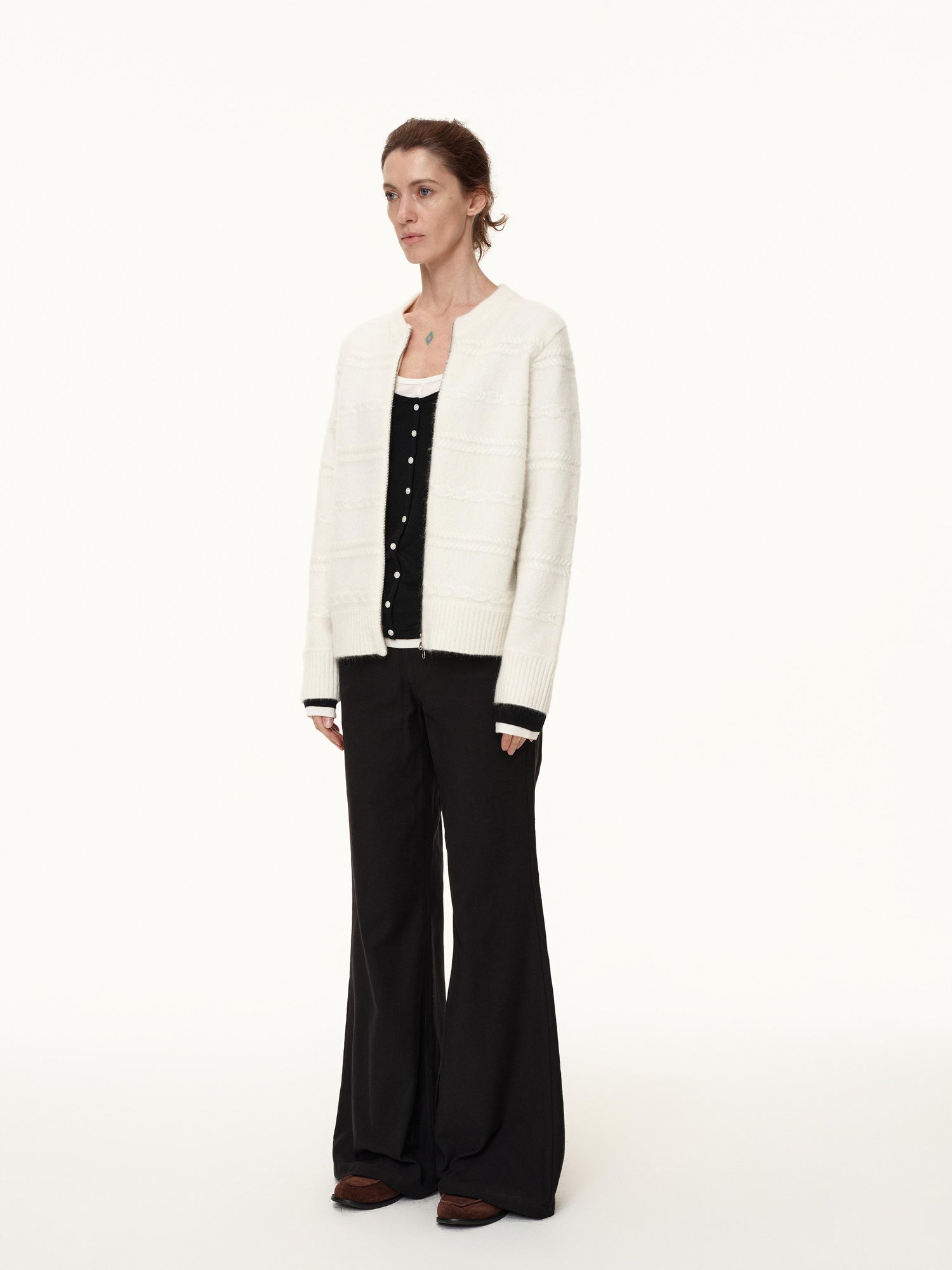 Northbutsouth Mohair Relief Cable Knit Cardigan