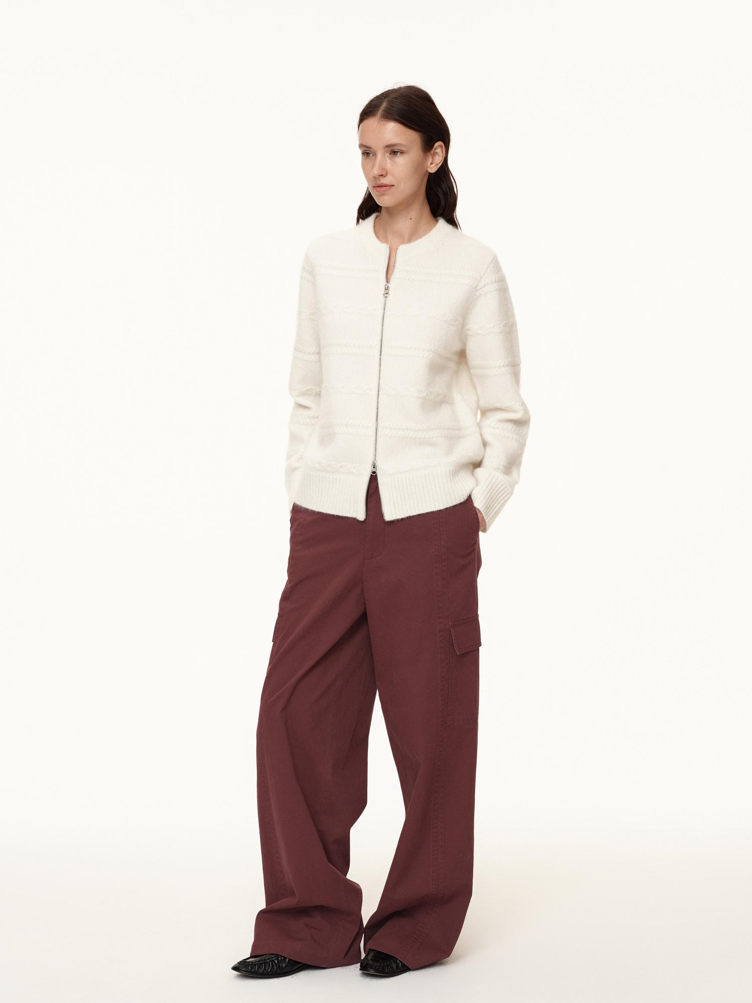 Northbutsouth Mohair Relief Cable Knit Cardigan