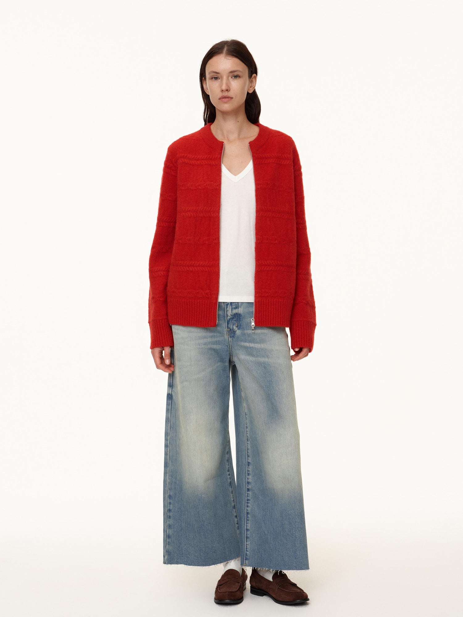 Northbutsouth Mohair Relief Cable Knit Cardigan