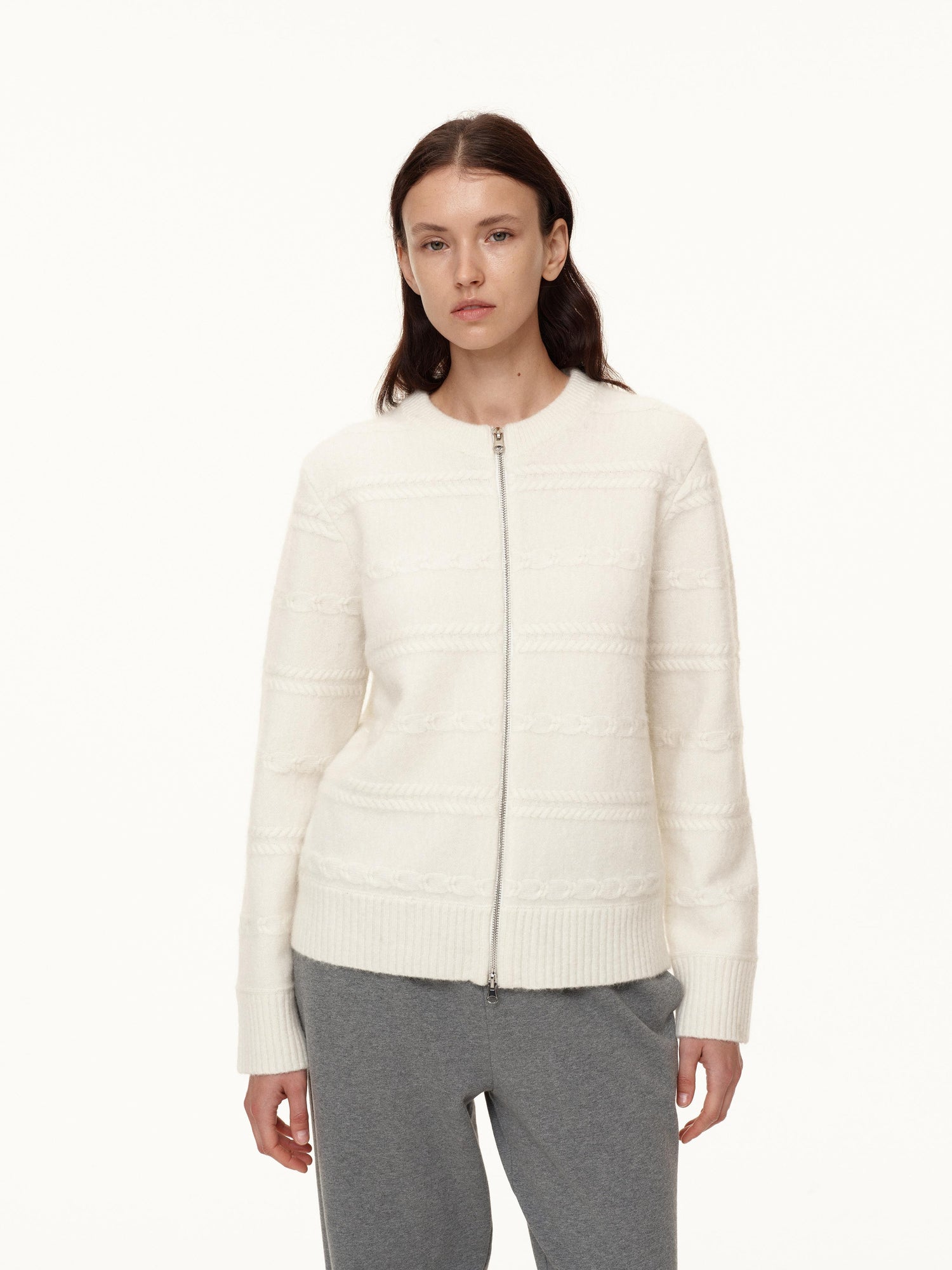 Northbutsouth Mohair Relief Cable Knit Cardigan