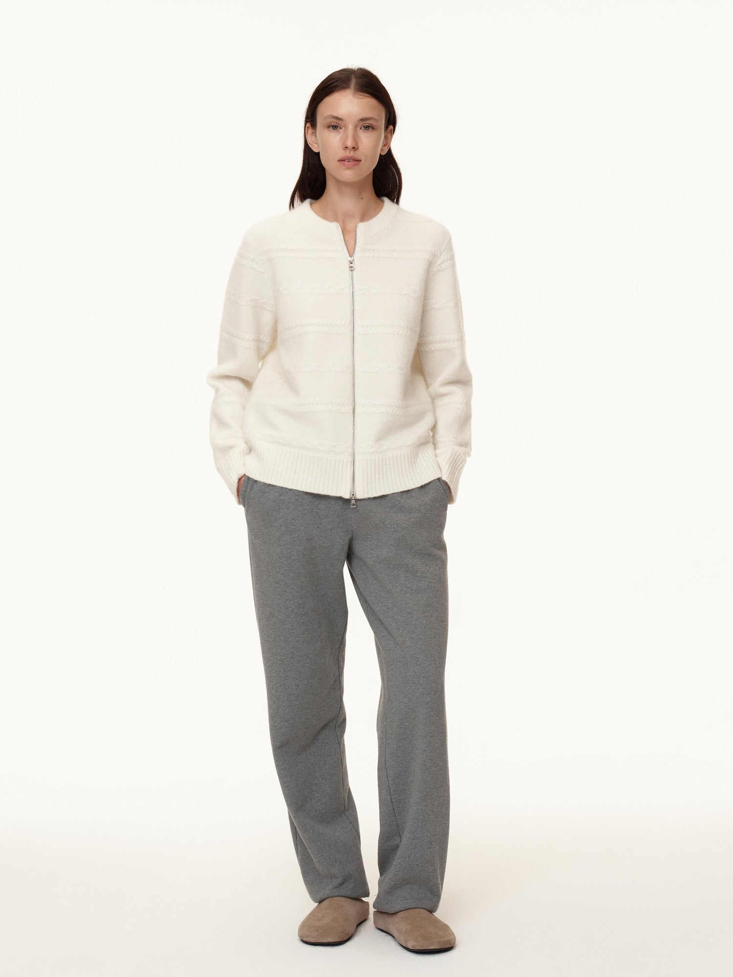 Northbutsouth Mohair Relief Cable Knit Cardigan