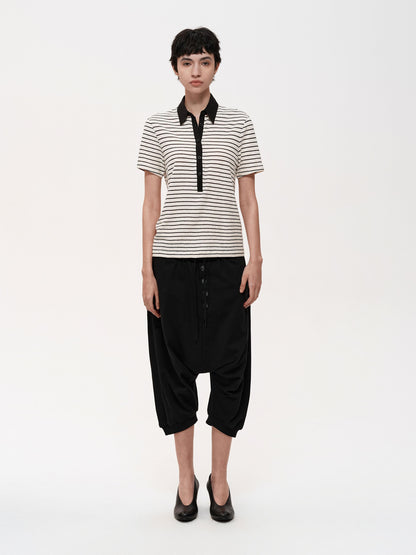 Northbutsouth Multi Button Drawstring Drop Crotch Casual Shorts