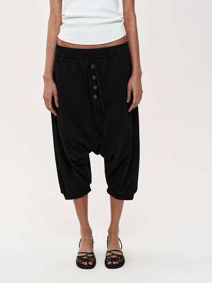 Northbutsouth Multi Button Drawstring Drop Crotch Casual Shorts