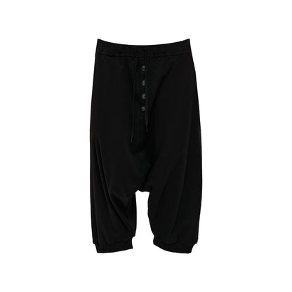 Northbutsouth_Multi_Button_Drawstring_Drop_Crotch_Casual_Shorts_MISSTT
