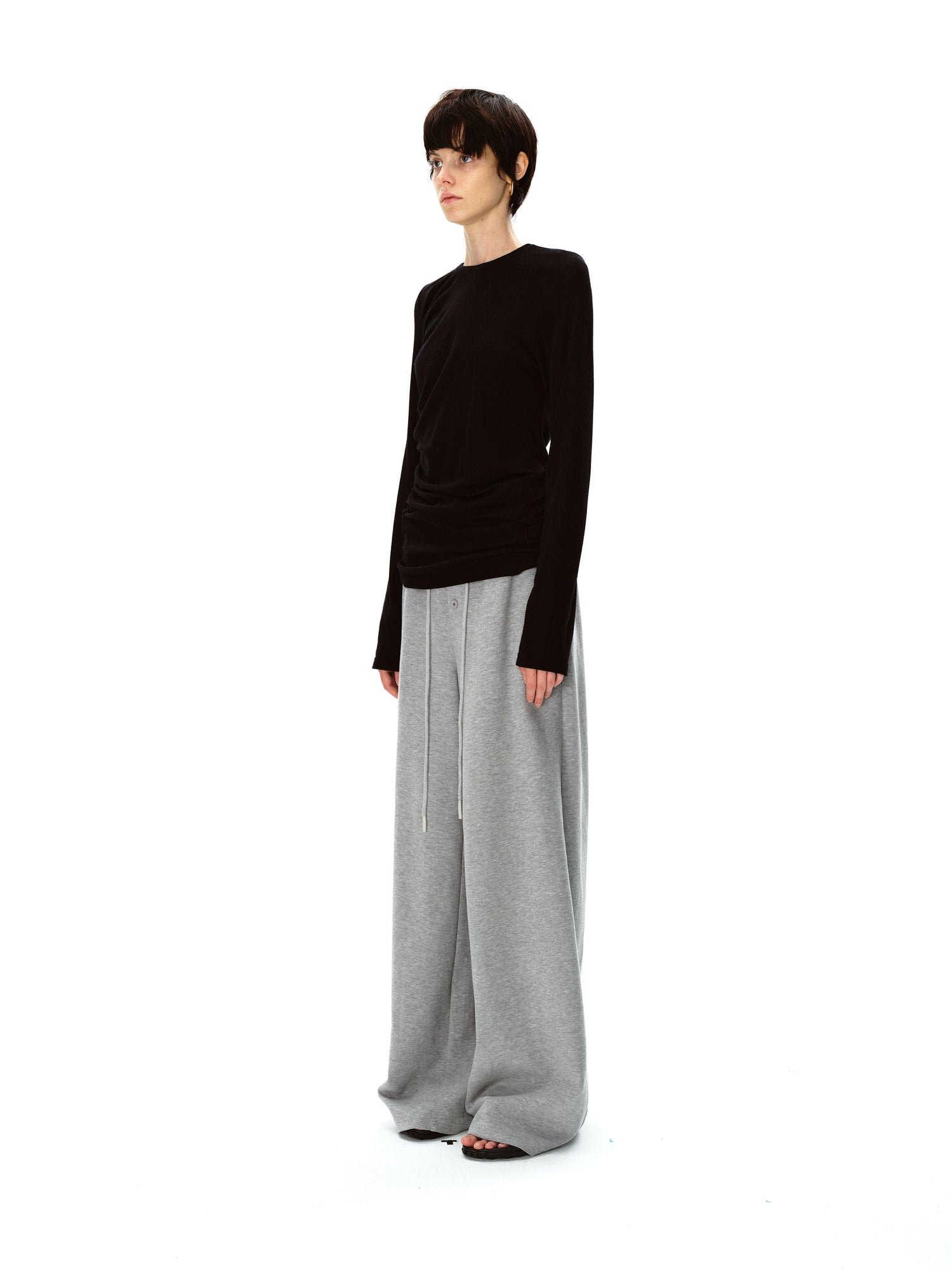 Northbutsouth Multi Button Drawstring Elastic Waist Casual Sweatpants