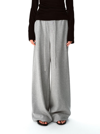 Northbutsouth Multi Button Drawstring Elastic Waist Casual Sweatpants