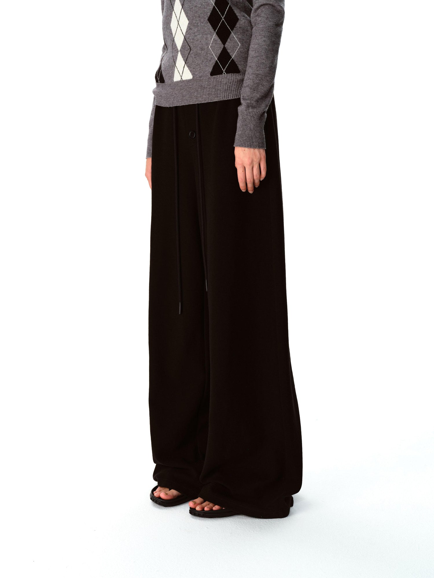 Northbutsouth Multi Button Drawstring Elastic Waist Casual Sweatpants