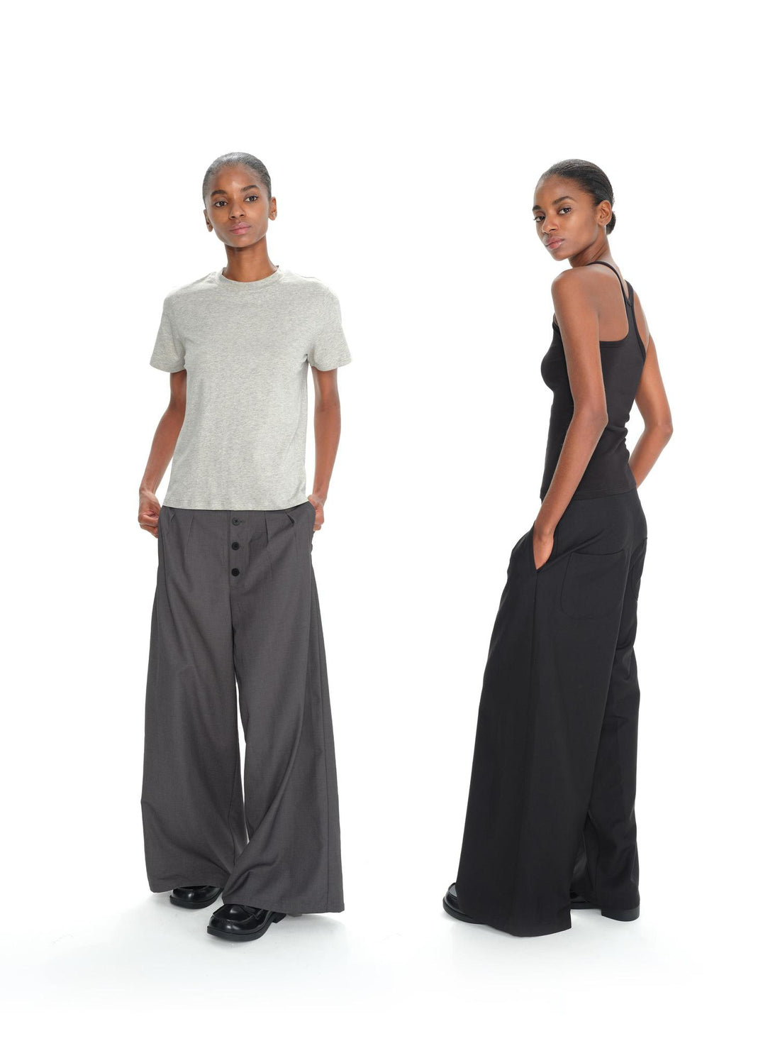 Northbutsouth Multi Button Relaxed Drop Crotch Trousers