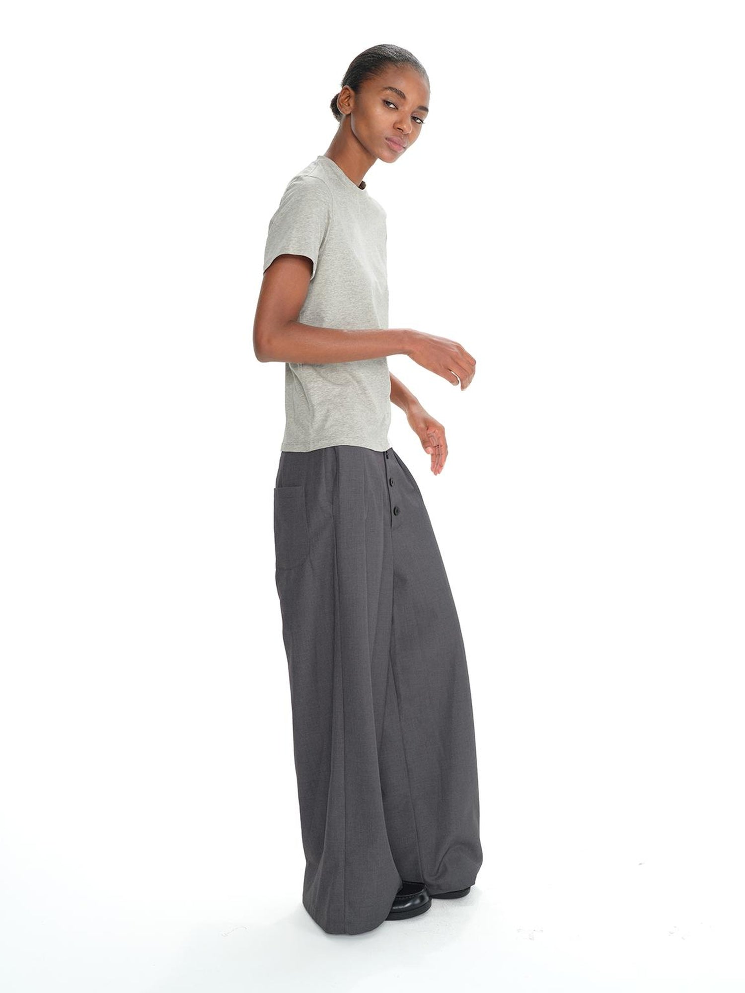 Northbutsouth Multi Button Relaxed Drop Crotch Trousers