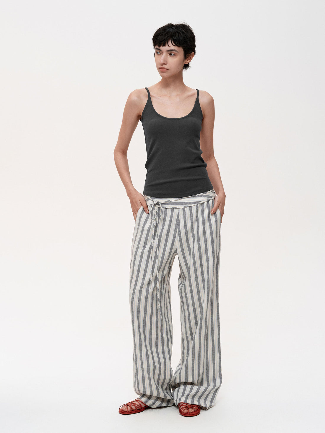 Northbutsouth Multi Color Slim Strap Camisole With Side Support Tummy Control V-neck T-shirt Long Sleeve