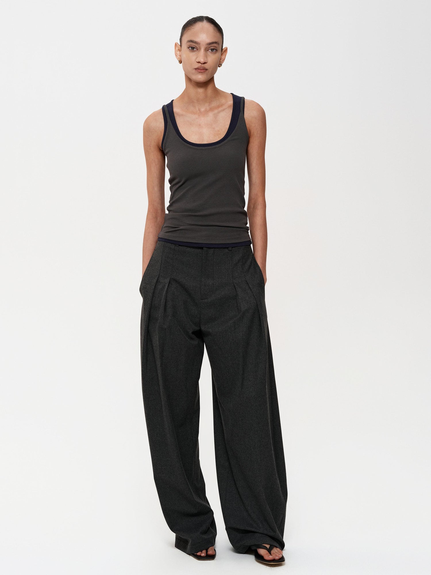 Northbutsouth Multi Color Slim Strap Camisole With Side Support Tummy Control V-neck T-shirt Long Sleeve