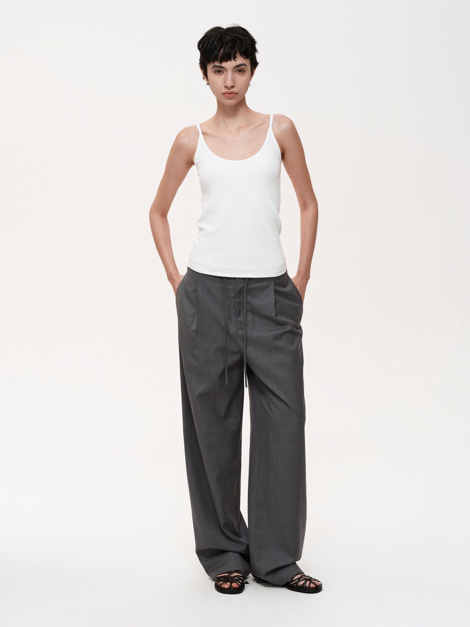 Northbutsouth Multi Color Slim Strap Camisole With Side Support Tummy Control V-neck T-shirt Long Sleeve