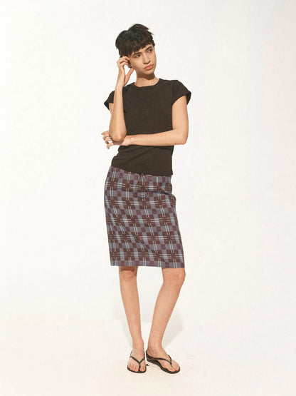 Multi Way Drawstring Plaid Skirt And Tube Top Set