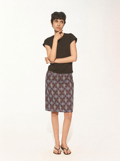 Northbutsouth Multi Way Drawstring Plaid Skirt And Tube Top Set