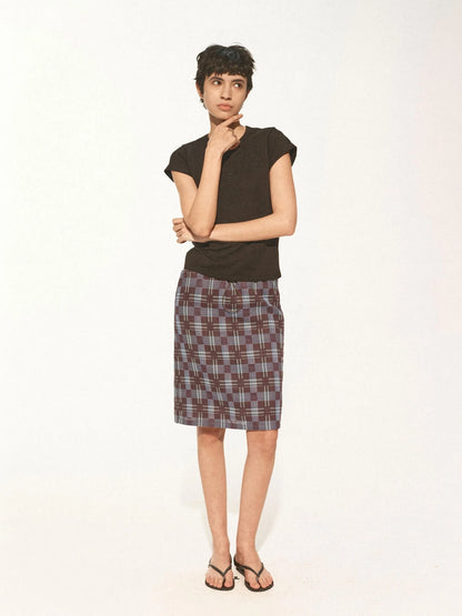 Multi Way Drawstring Plaid Skirt And Tube Top Set