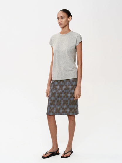 Multi Way Drawstring Plaid Skirt And Tube Top Set