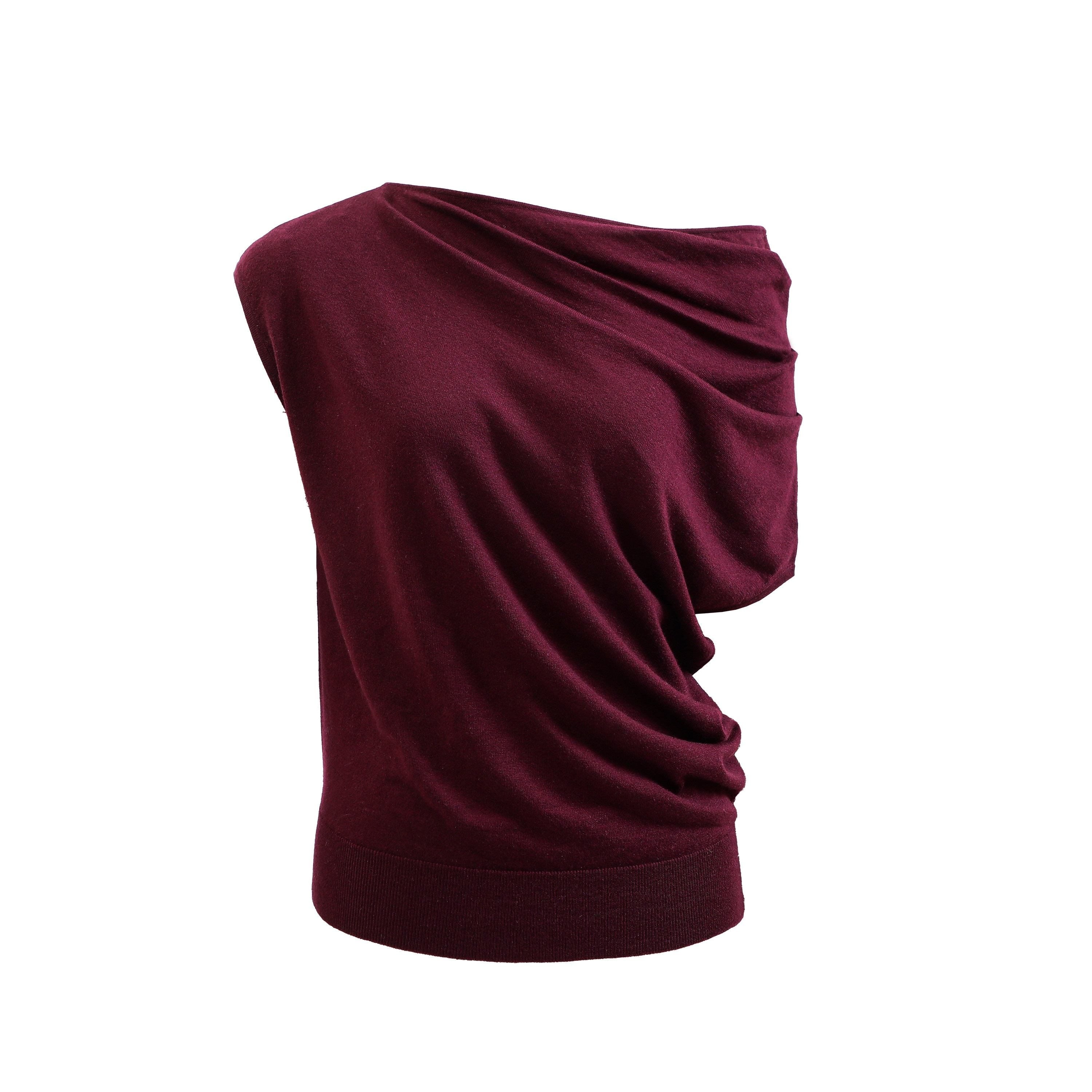Northbutsouth_Multicolor_Knit_Gathered_Slanted_Neck_Women&