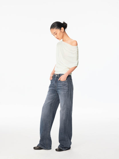 Northbutsouth Multicolor Knit Gathered Slanted Neck Women&