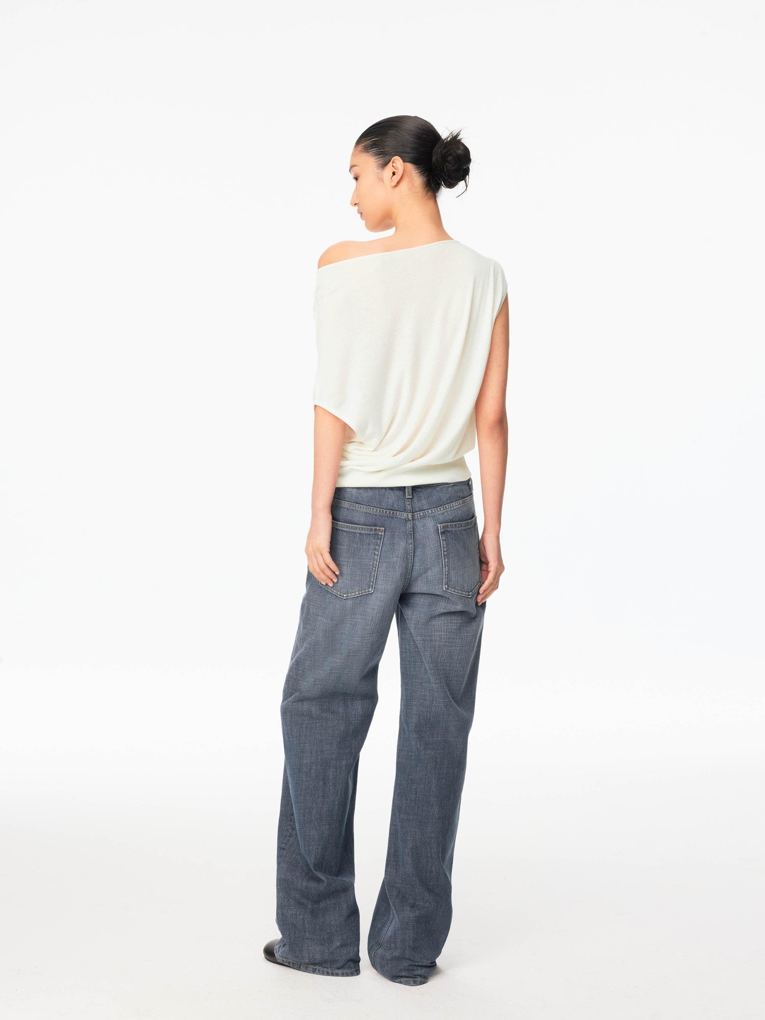 Northbutsouth Multicolor Knit Gathered Slanted Neck Women&