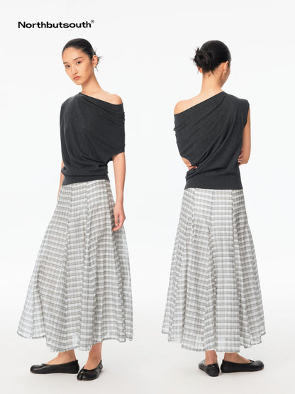 Northbutsouth Multicolor Knit Gathered Slanted Neck Women&