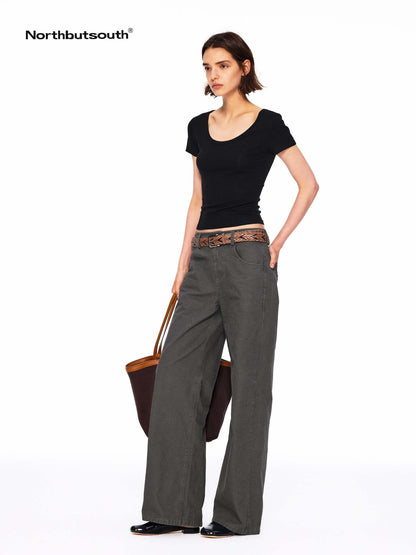 Northbutsouth Multicolor Lace Slim Fit Stretch Round Neck Women&