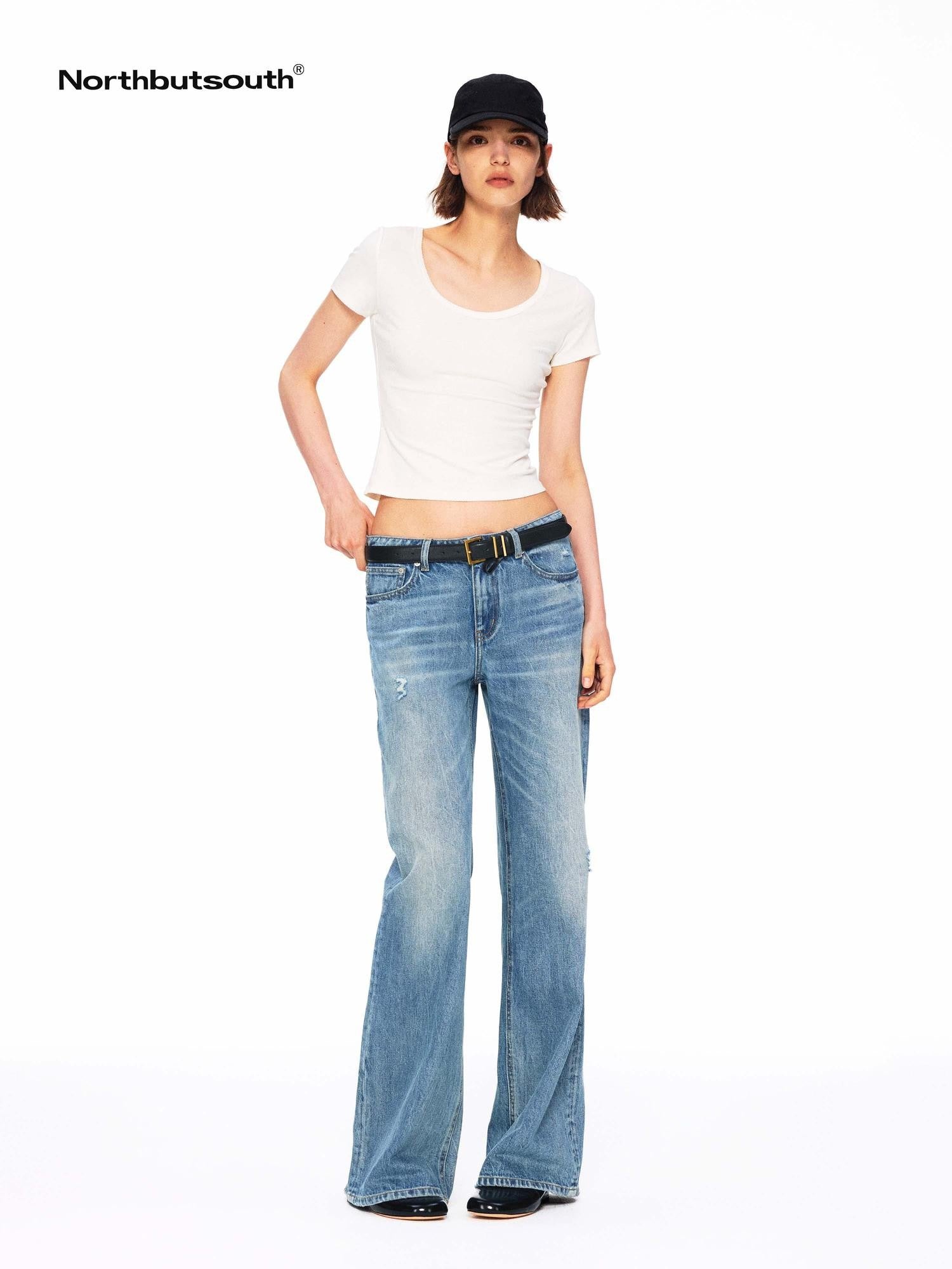 Northbutsouth Multicolor Lace Slim Fit Stretch Round Neck Women&