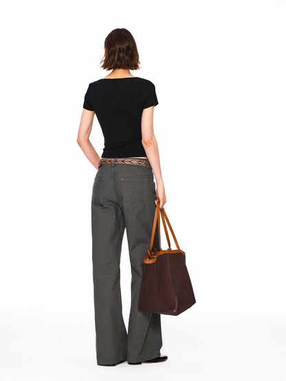 Northbutsouth Multicolor Lace Slim Fit Stretch Round Neck Women&