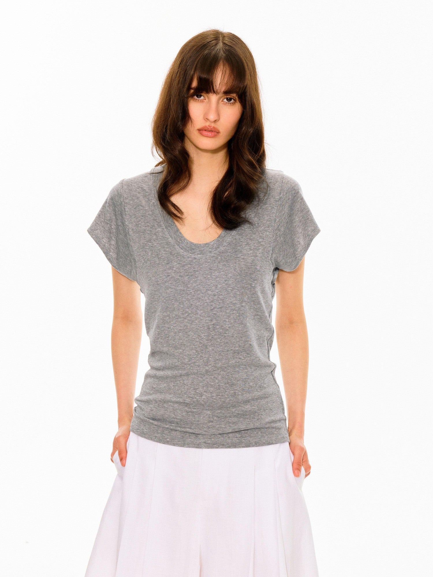 Northbutsouth Multicolor Layered U Neck Raw Edge Women&