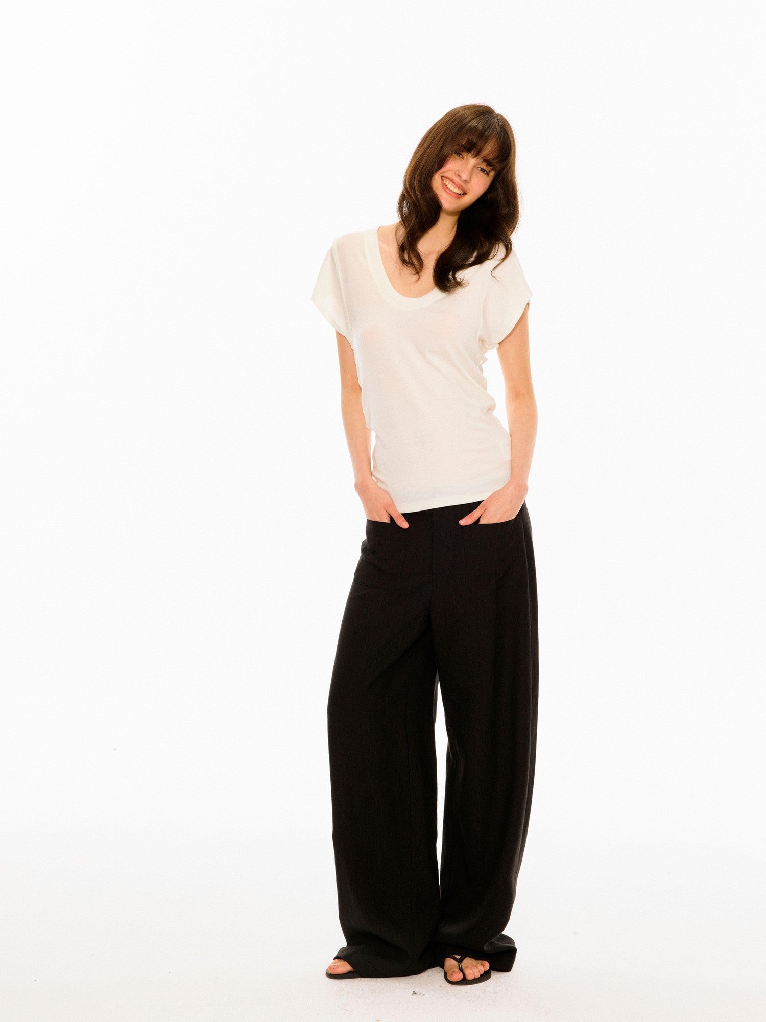 Northbutsouth Multicolor Layered U Neck Raw Edge Women&