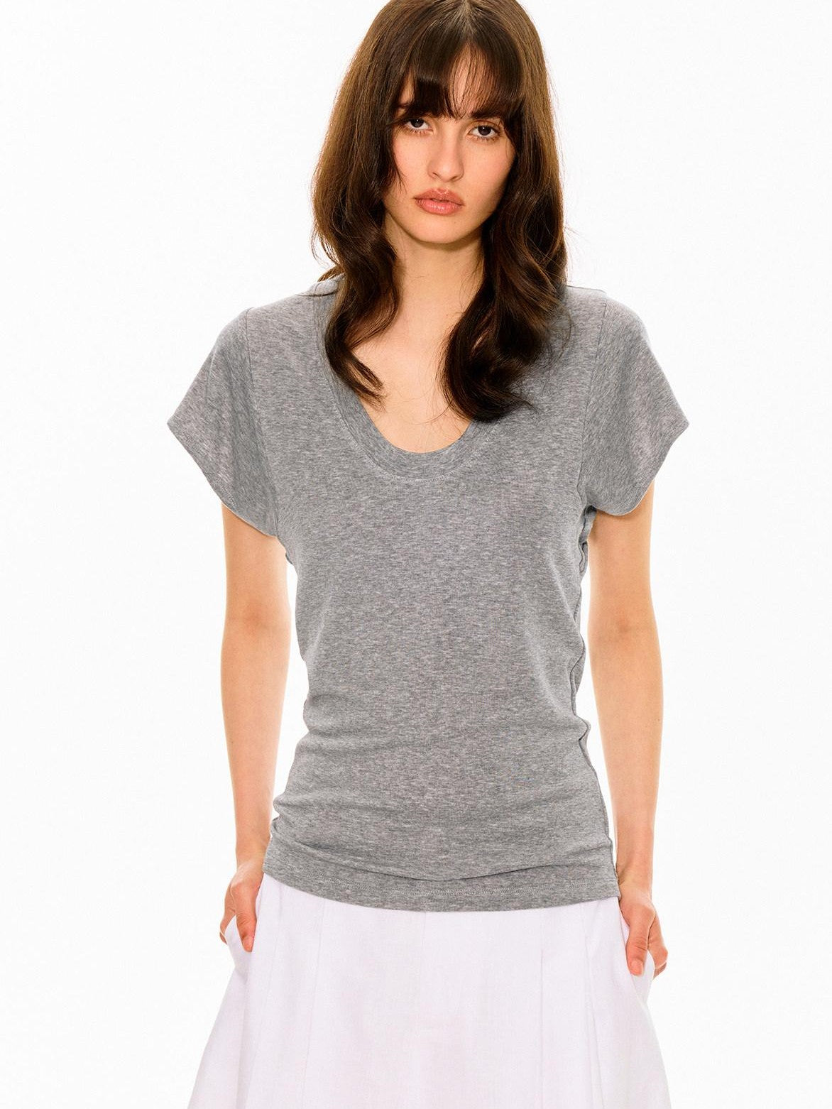 Northbutsouth Multicolor Layered U Neck Raw Edge Women&