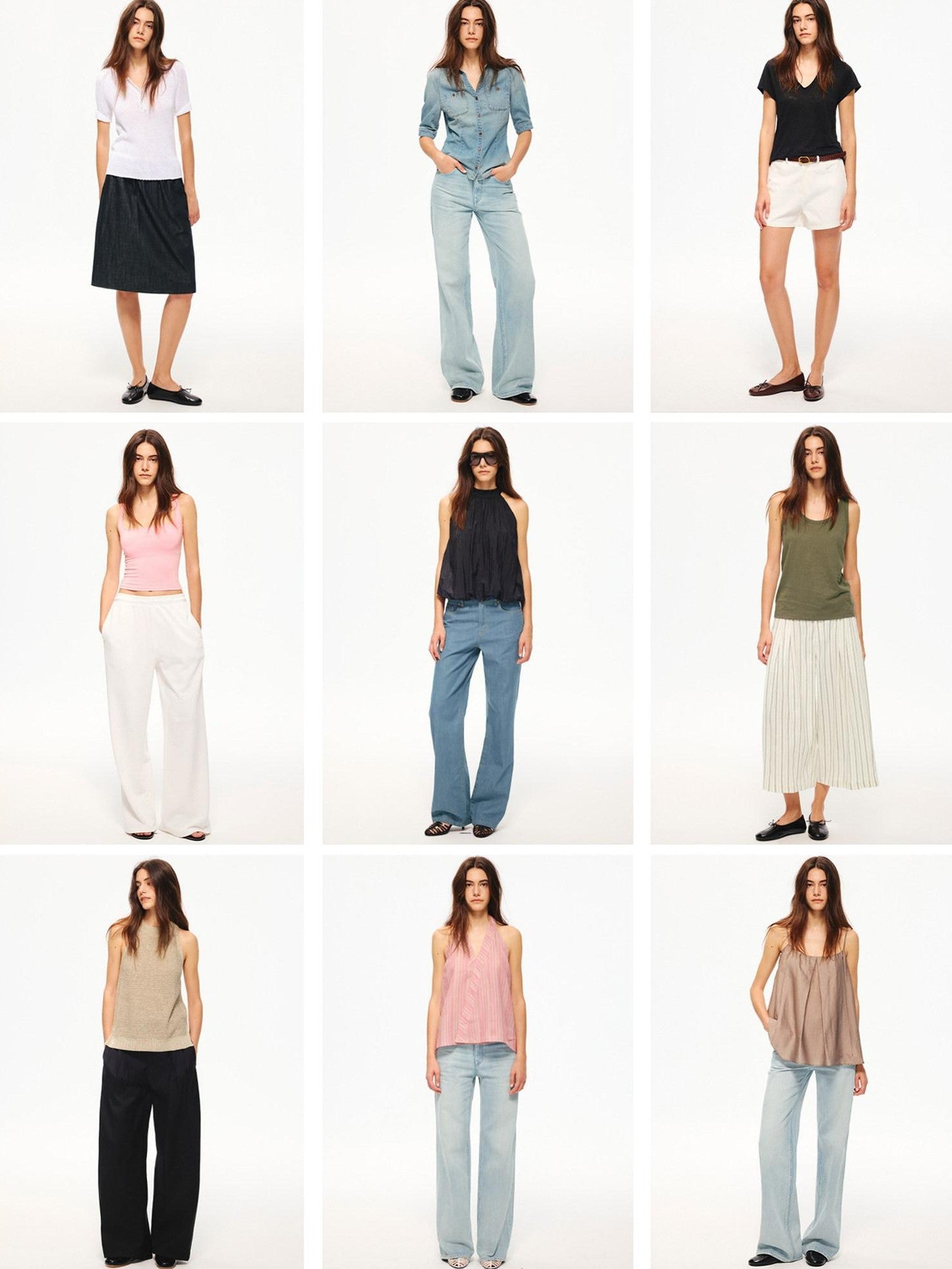 Northbutsouth Multicolor Ribbed Knit Round Neck Tape Trim Women&