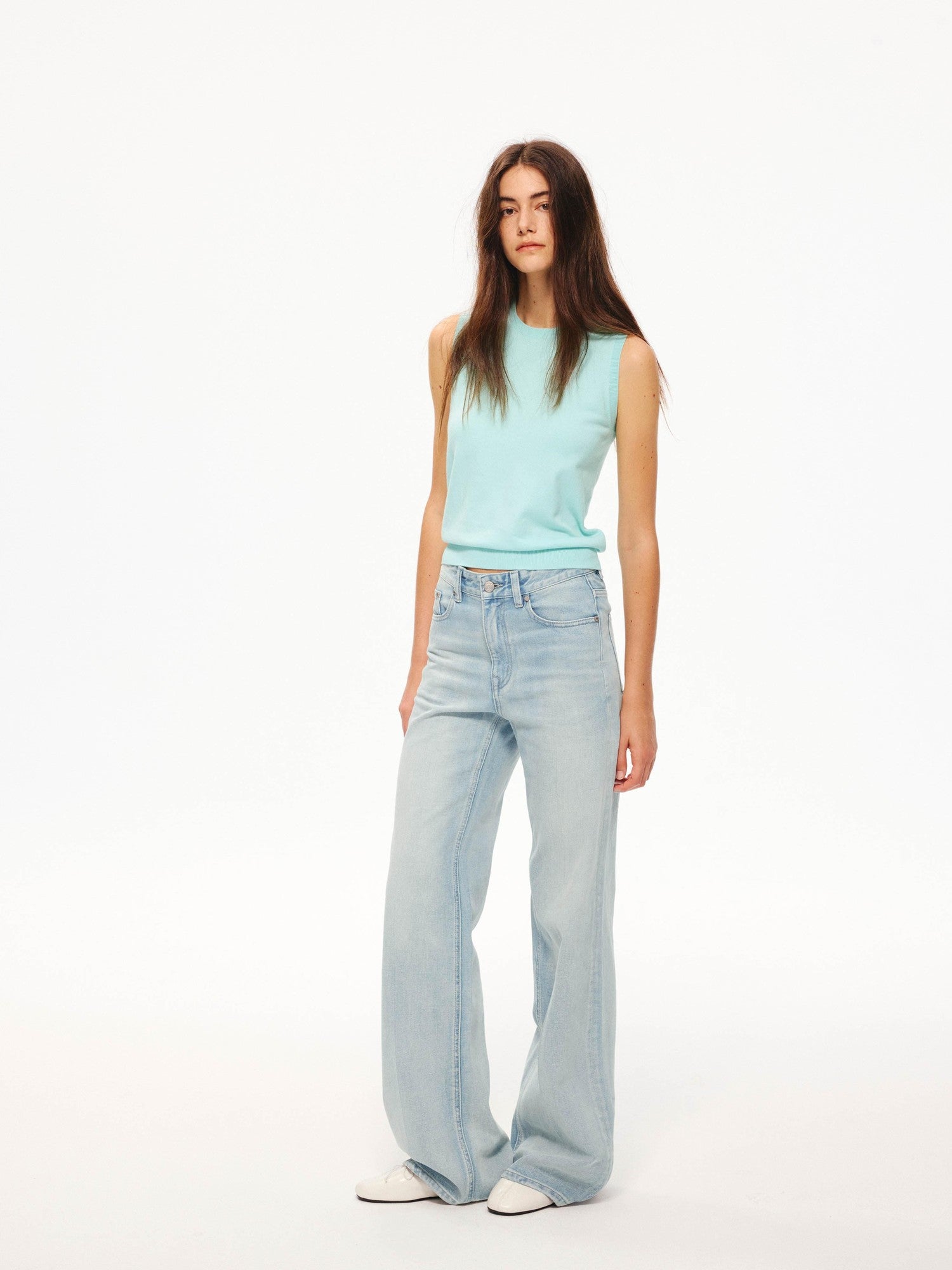 Northbutsouth Multicolor Ribbed Knit Round Neck Tape Trim Women&