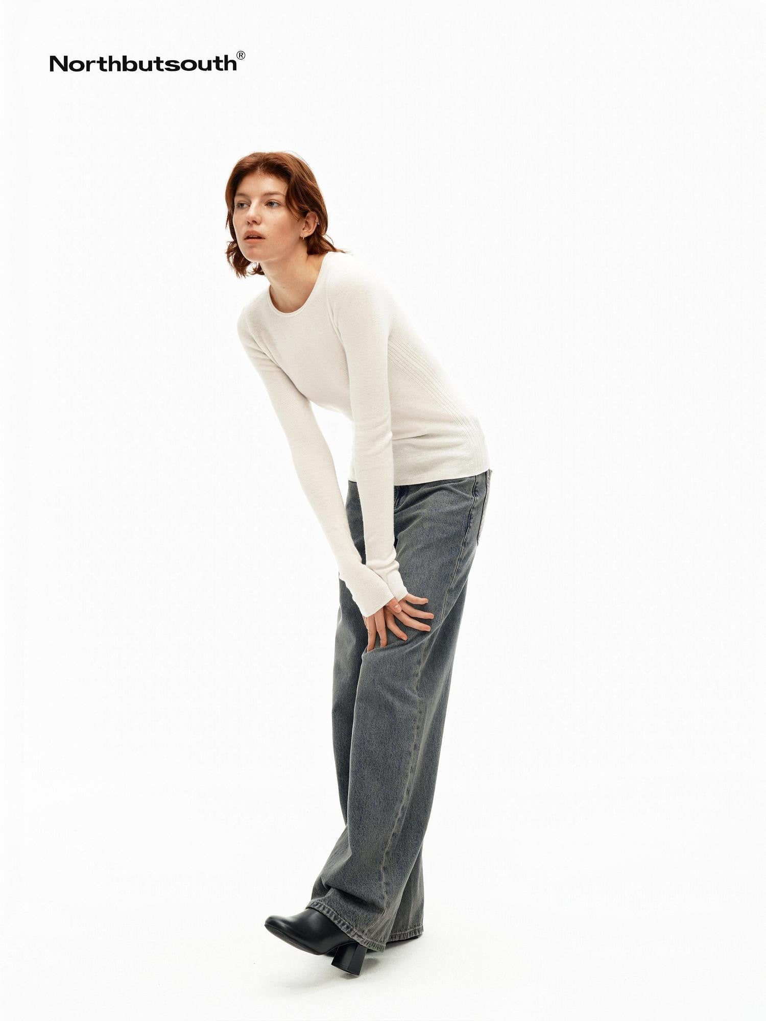 Northbutsouth Multicolor Ribbed Rolled Hem Women&