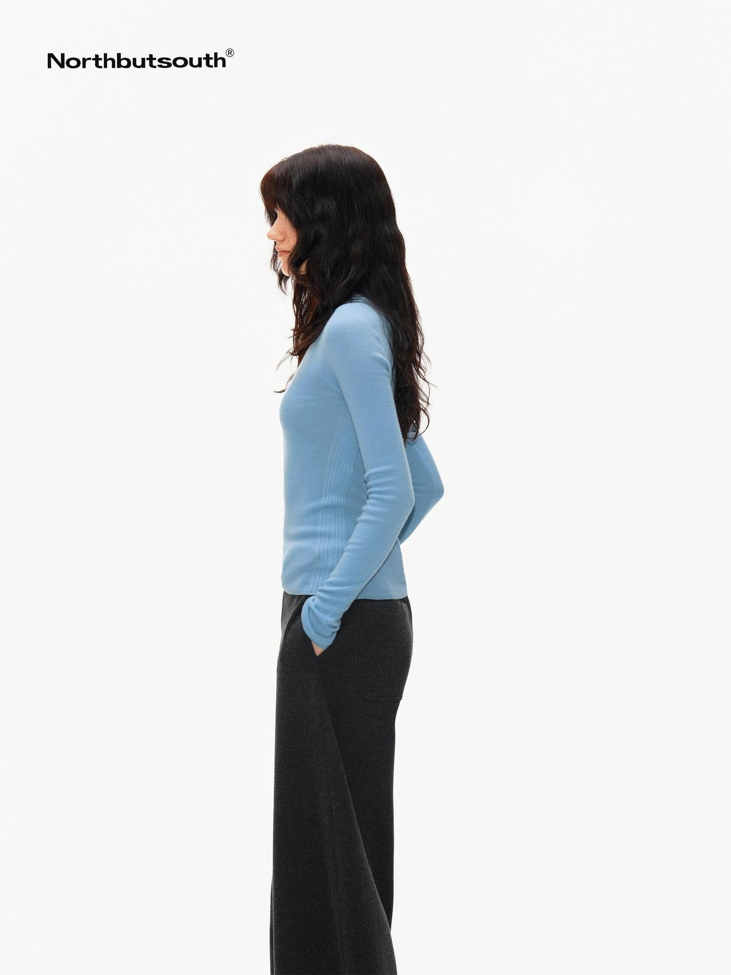 Northbutsouth Multicolor Ribbed Rolled Hem Women&