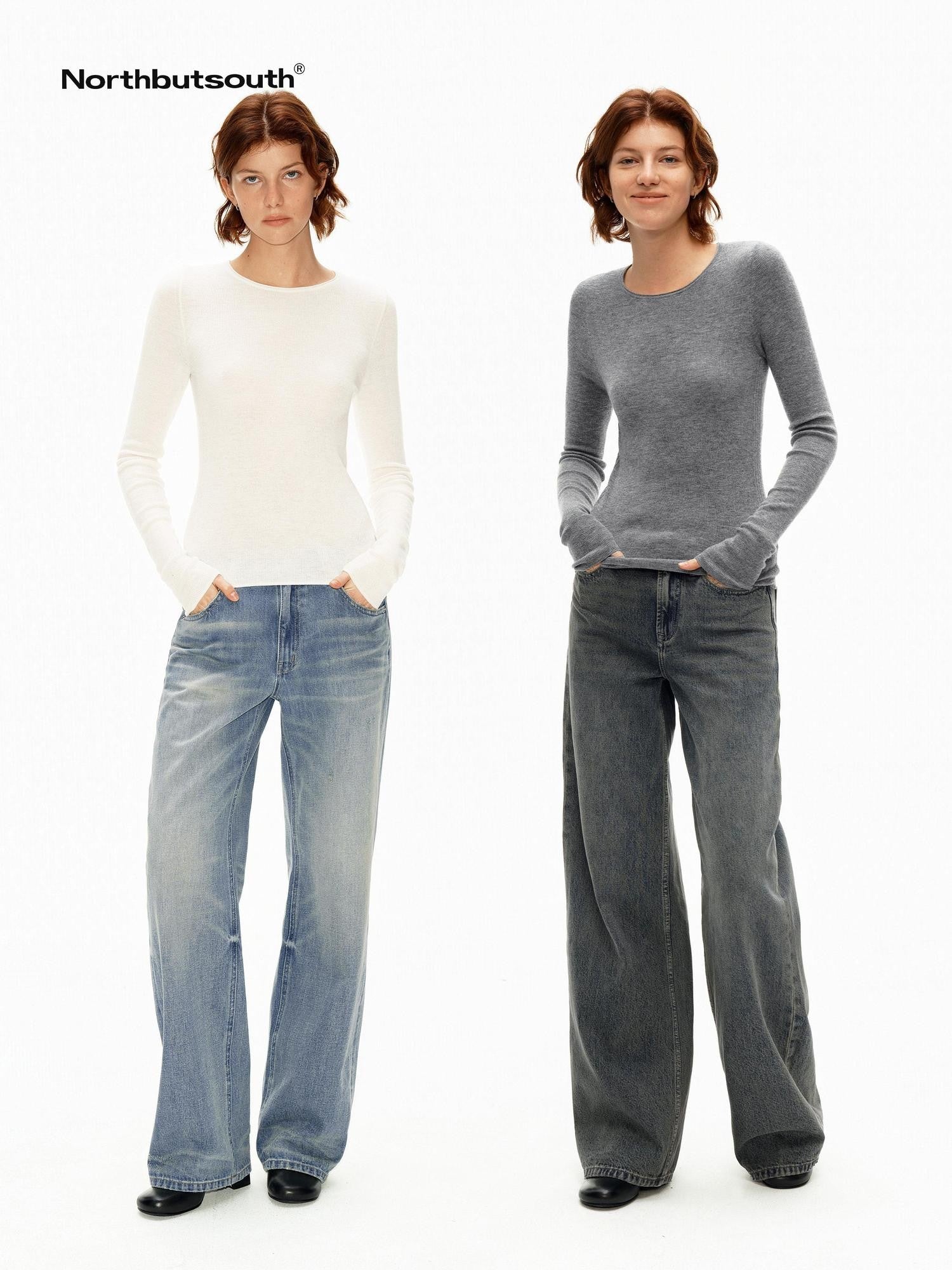 Northbutsouth Multicolor Ribbed Rolled Hem Women&