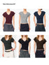 Northbutsouth Multicolor V-neck Raw Edge Slim Women&