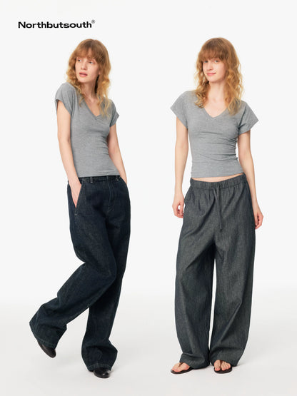 Northbutsouth Multicolor V-neck Raw Edge Slim Women&
