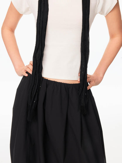 Multicolor V-neck Raw Edge Slim Women&