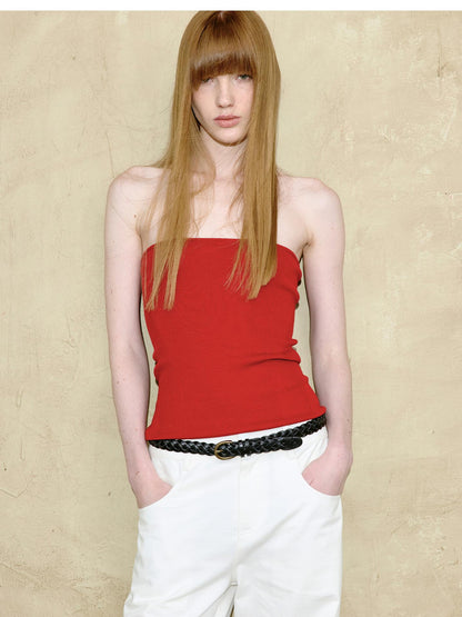 Northbutsouth Multicolor Yangzi Wool High Elasticity Slimming Ribbed Tube Top