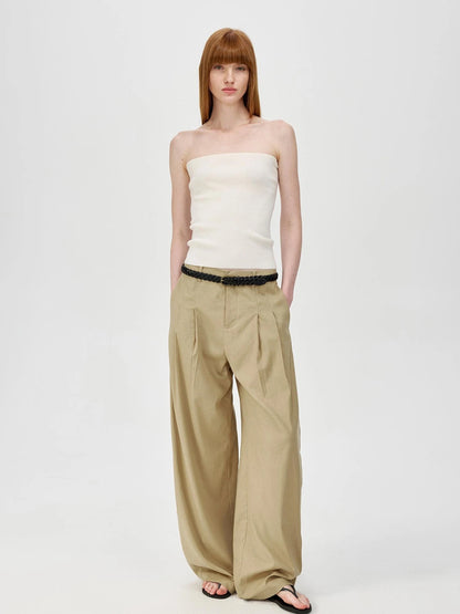 Multicolor Yangzi Wool High Elasticity Slimming Ribbed Tube Top