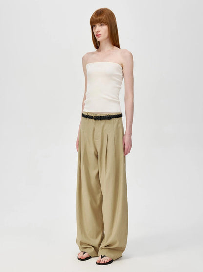 Multicolor Yangzi Wool High Elasticity Slimming Ribbed Tube Top