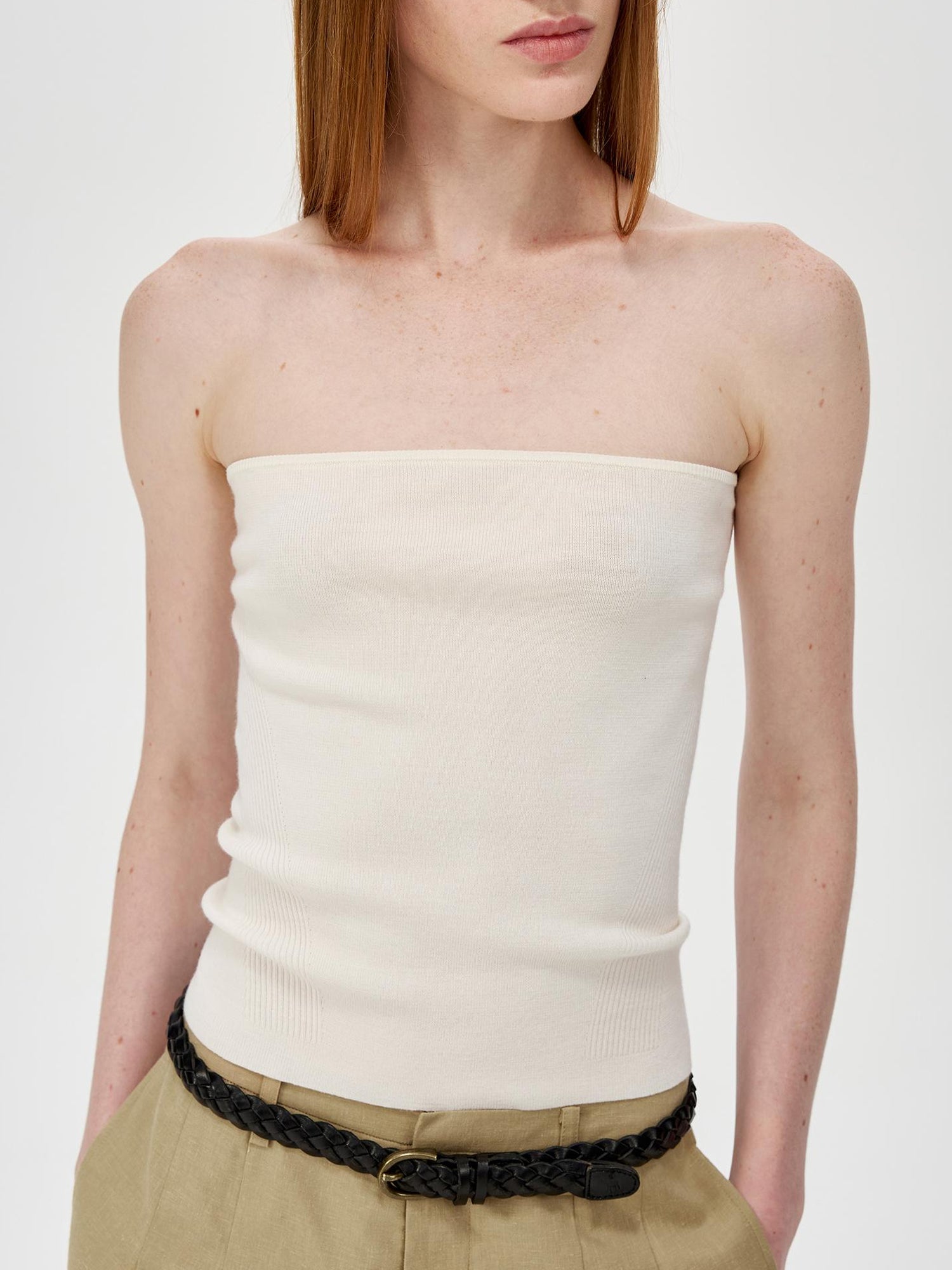 Northbutsouth Multicolor Yangzi Wool High Elasticity Slimming Ribbed Tube Top