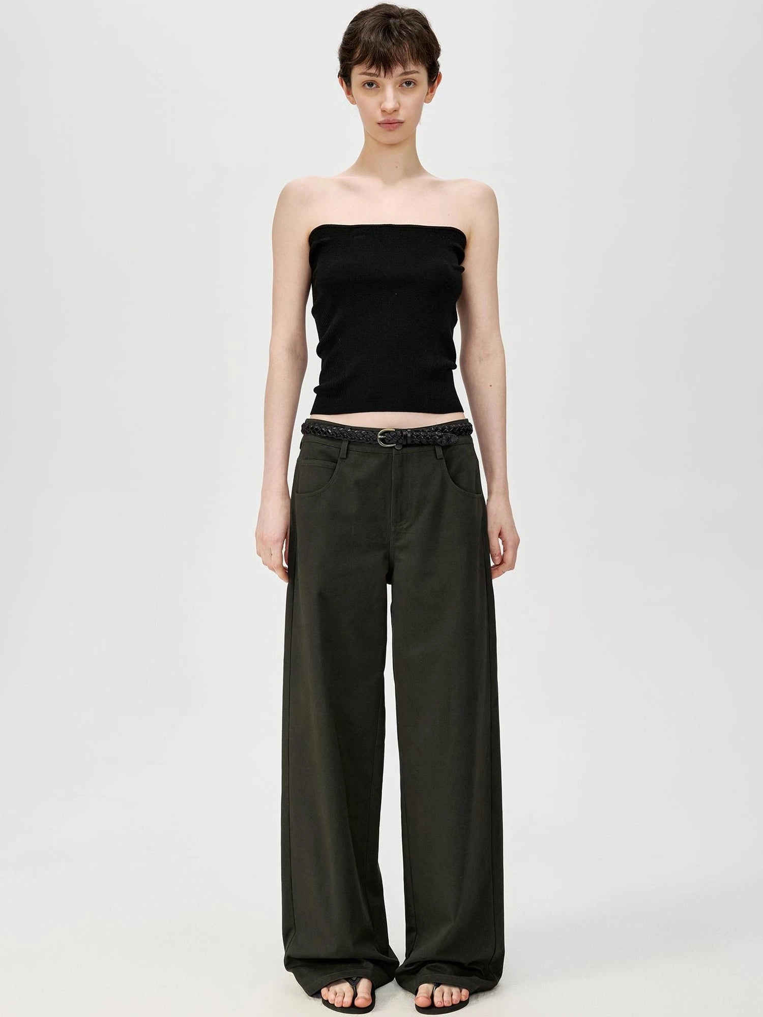 Multicolor Yangzi Wool High Elasticity Slimming Ribbed Tube Top