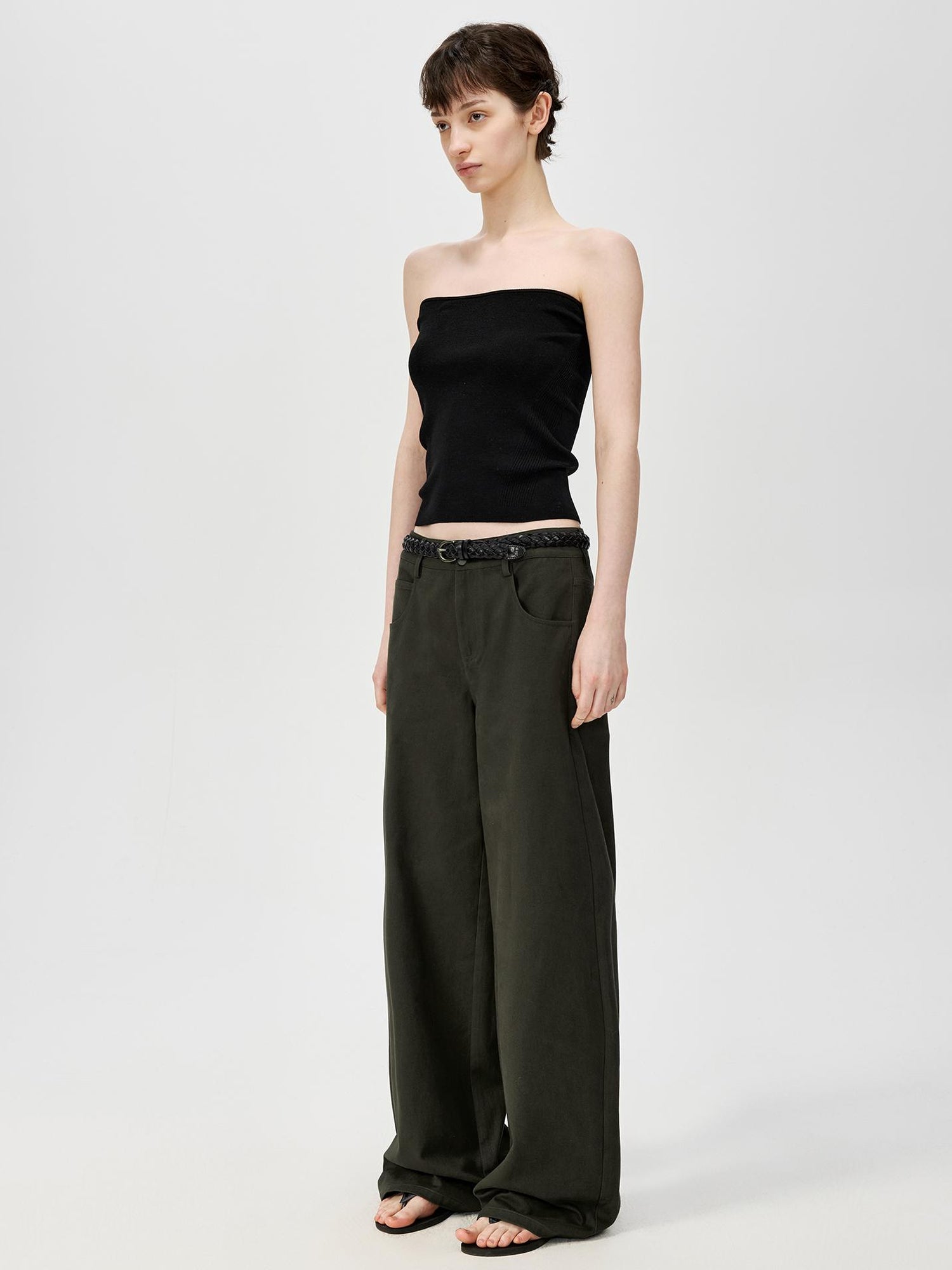 Northbutsouth Multicolor Yangzi Wool High Elasticity Slimming Ribbed Tube Top