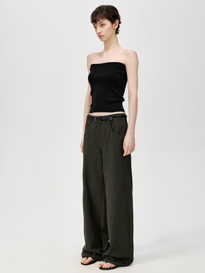 Northbutsouth Multicolor Yangzi Wool High Elasticity Slimming Ribbed Tube Top