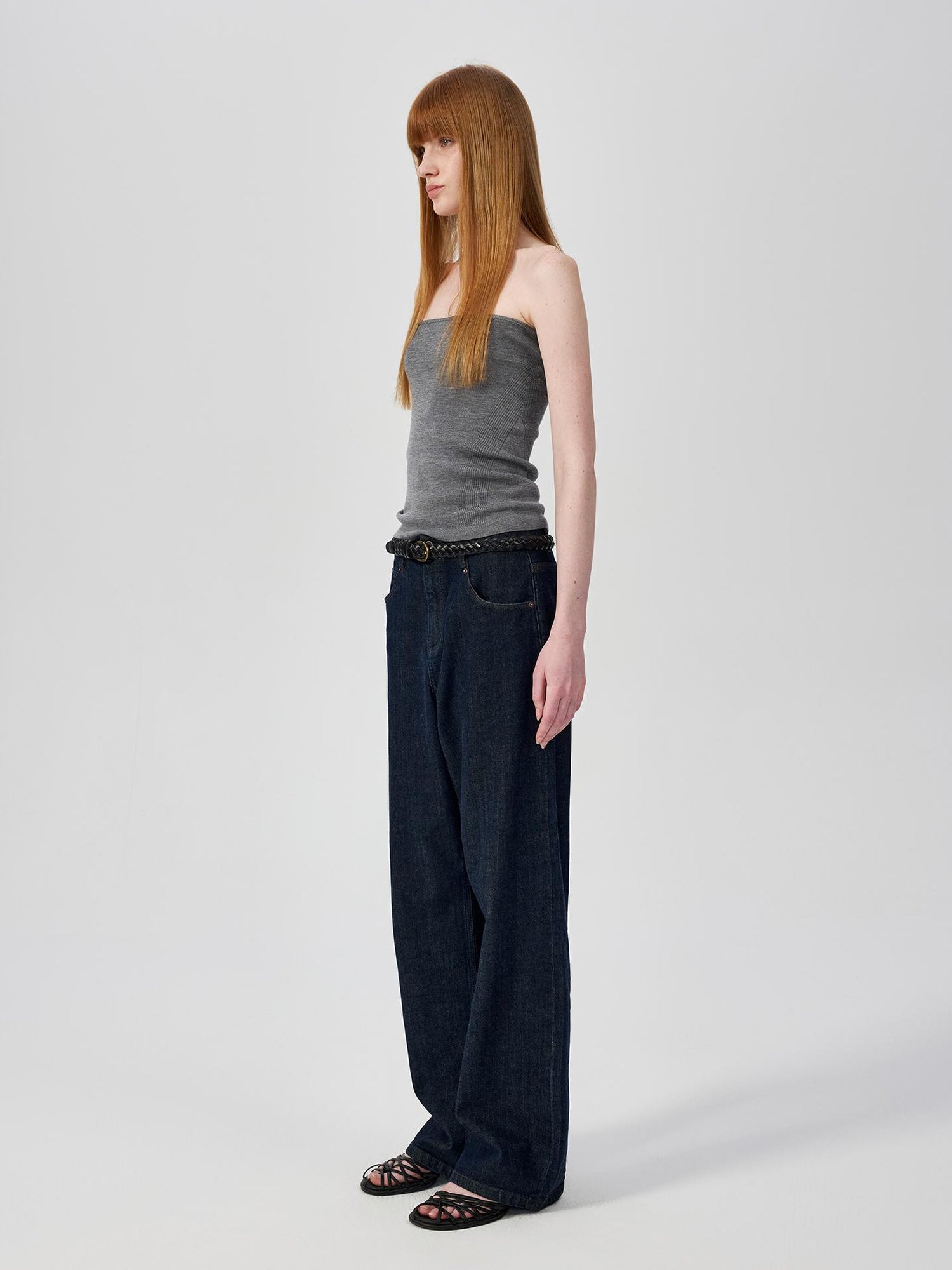 Northbutsouth Multicolor Yangzi Wool High Elasticity Slimming Ribbed Tube Top