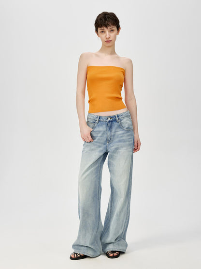 Northbutsouth Multicolor Yangzi Wool High Elasticity Slimming Ribbed Tube Top