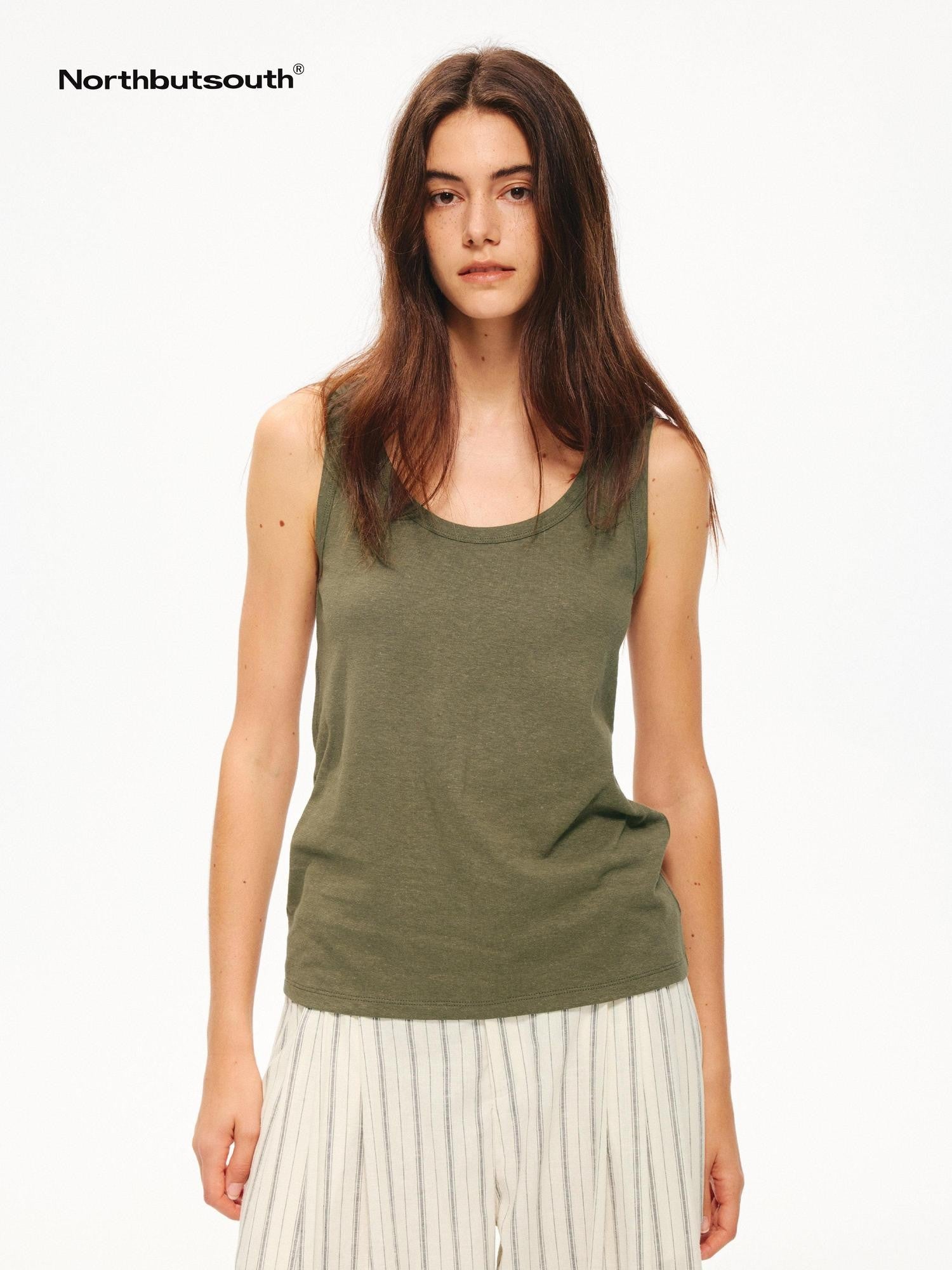 Northbutsouth Natural Texture Classic Crewneck Relaxed Casual Women&