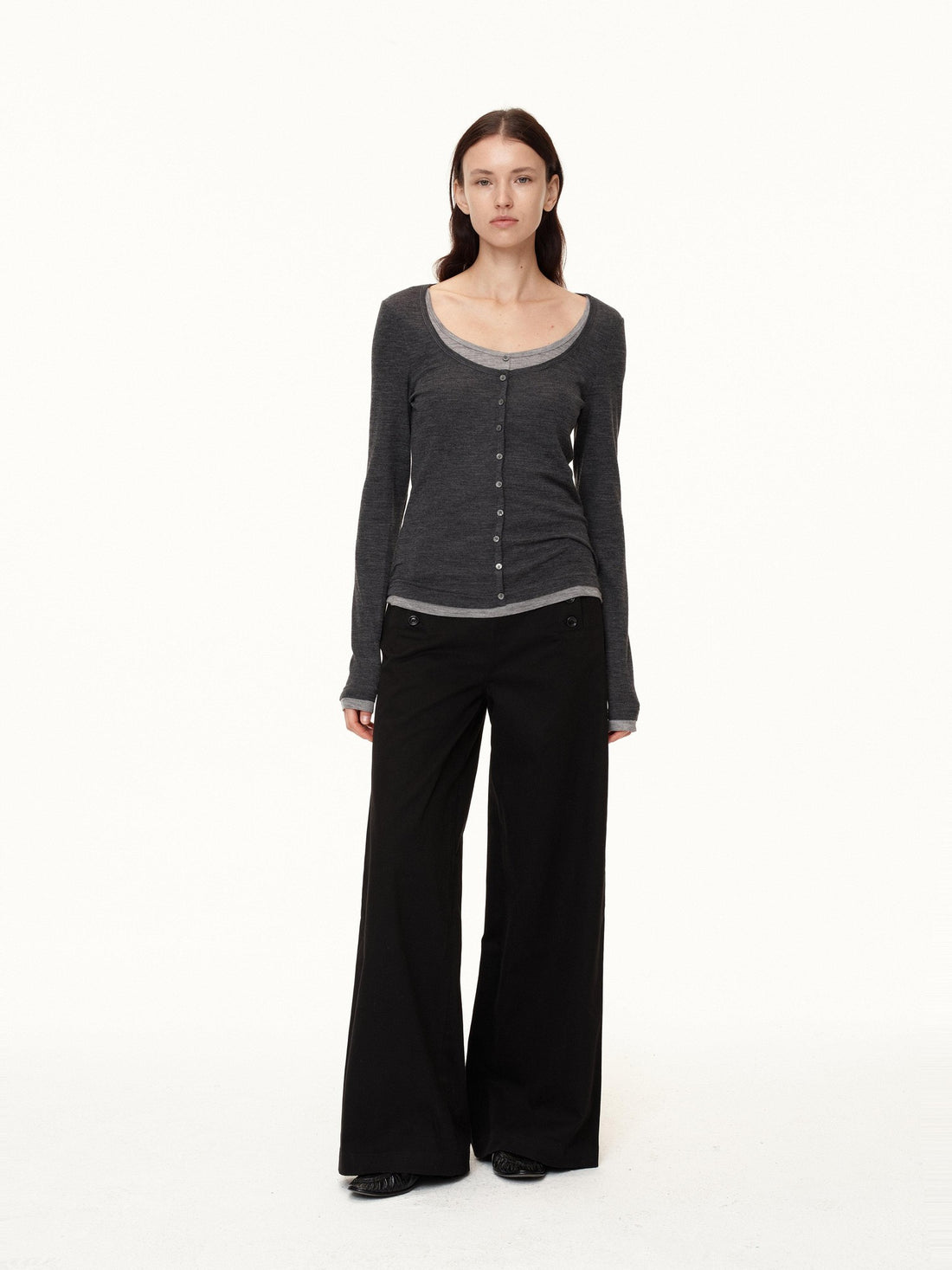 Northbutsouth Navy Deck Multi Button Relaxed Fit Women&