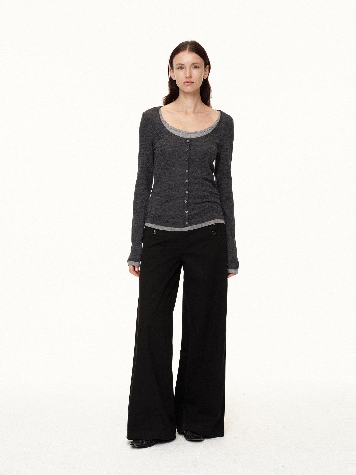 Northbutsouth Navy Deck Multi Button Relaxed Fit Women&
